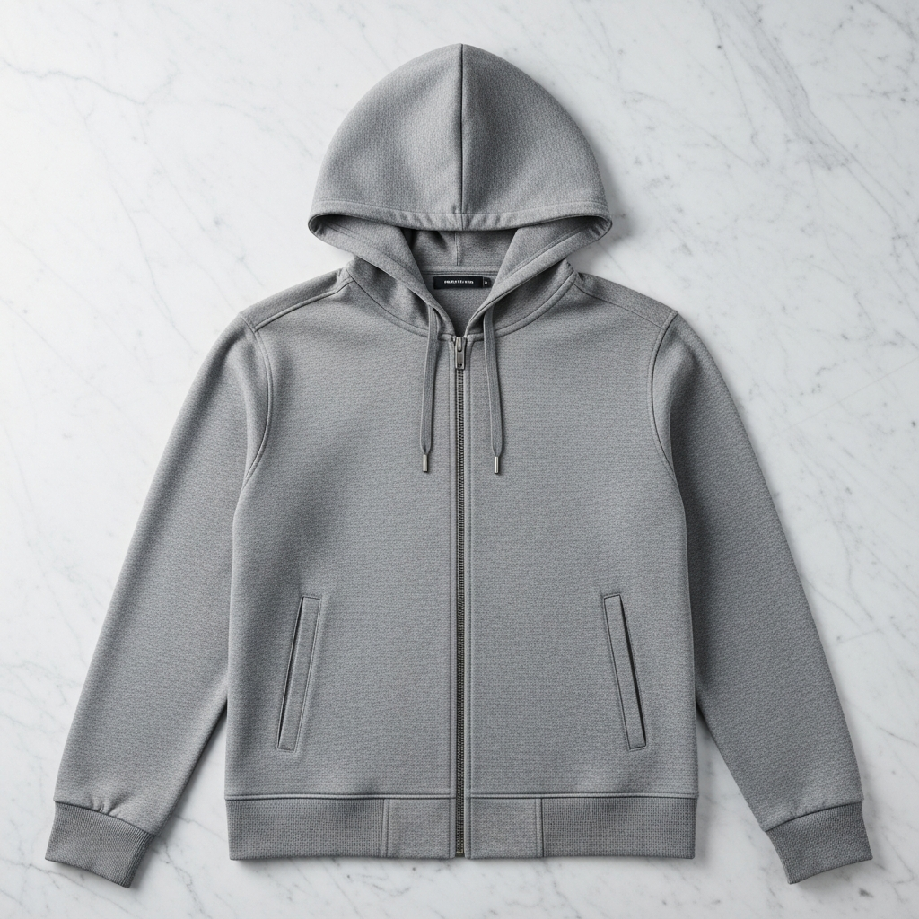 Minimal Zip Hoodie with clean lines